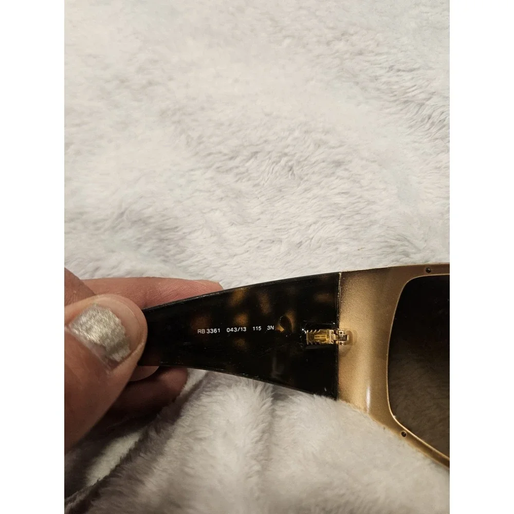 Ray Ban Sunglasses RB 3361 Italy Faux Tortoise Gold Discontinued Shield Mens